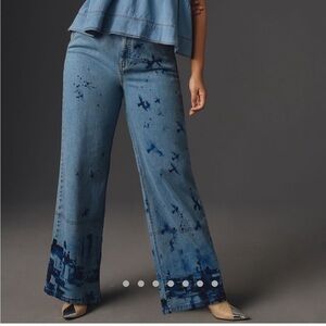 Anthropologie Pilcro Manel Villalonga Eventide High-Rise Wide-Leg Jeans